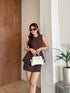 Summer Women Elegant Sleeves Peplum Vest With Skirt Sets
